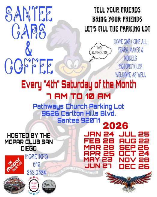 Santee Cars And Coffee flyer 2026